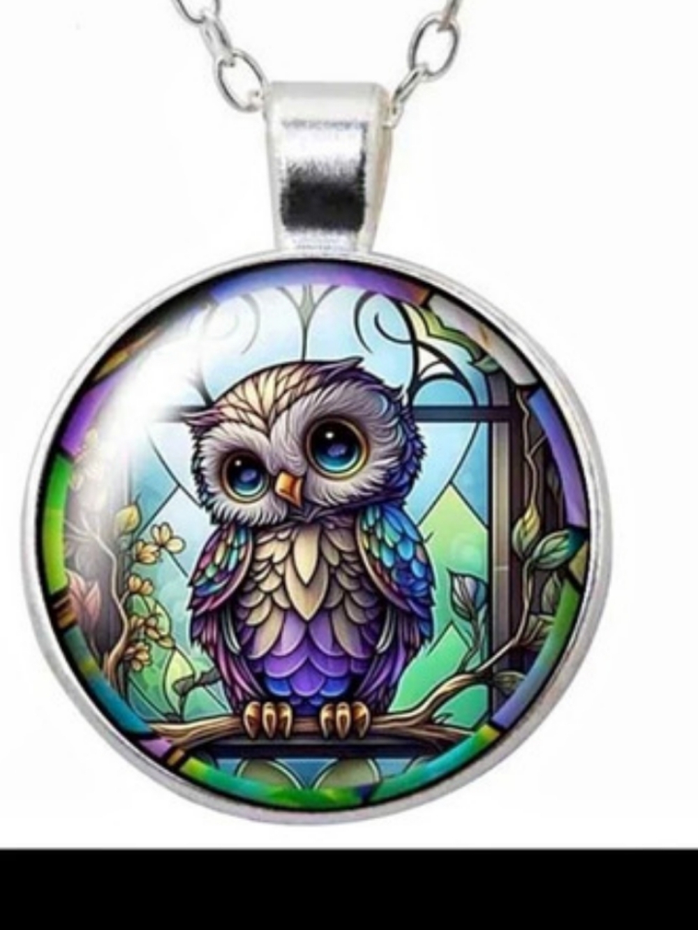 Owl Pendant Necklace in Multicolor